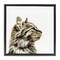 Stupell Industries Simple Tabby Cat Gaze Framed Floater Canvas Wall Art